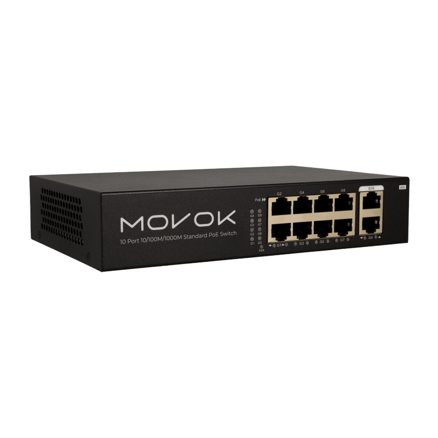 10-Port Gigabit Switch met 8 PoE+ geschikt voor Ajax camera’s